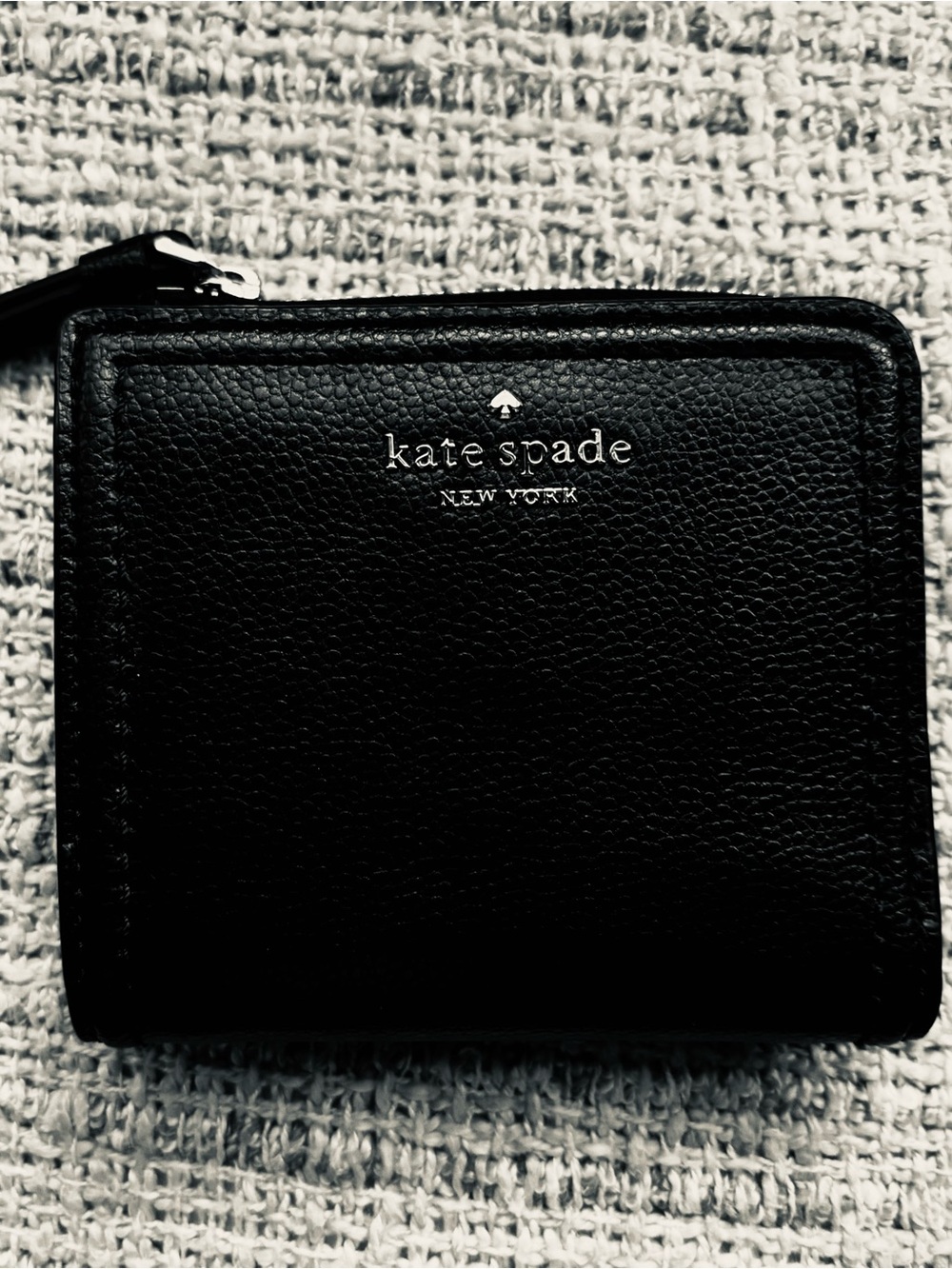 Kate Spade New York Black Snap & Zip Wallet w/ Logo, ID Window, Card Slots